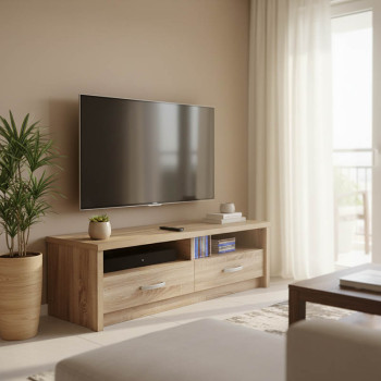 Έπιπλο τηλεόρασης Podizor pakoworld σε sonoma απόχρωση 120x45x42.5εκ **