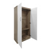 Ντουλάπα δίφυλλη Athos pakoworld σε sonoma-λευκή απόχρωση 80x42x180εκ ** Ντουλάπα δίφυλλη Athos pakoworld σε sonoma-λευκή απόχρωση 80x42x180εκ **
