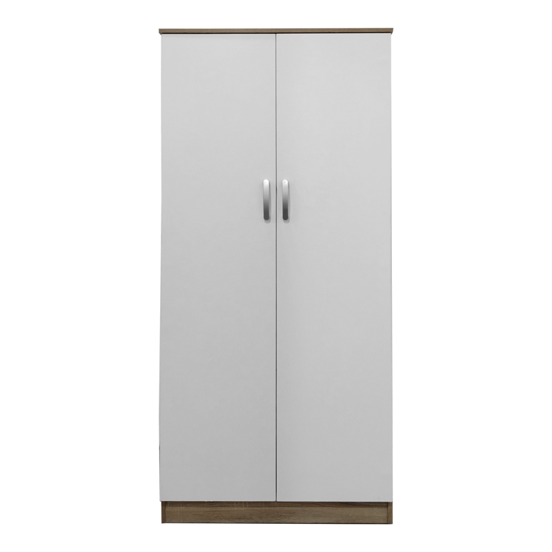 Ντουλάπα δίφυλλη Athos pakoworld σε sonoma-λευκή απόχρωση 80x42x180εκ ** Ντουλάπα δίφυλλη Athos pakoworld σε sonoma-λευκή απόχρωση 80x42x180εκ **