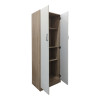 Ντουλάπα δίφυλλη Athos pakoworld σε sonoma-λευκή απόχρωση 60x42x180εκ ** Ντουλάπα δίφυλλη Athos pakoworld σε sonoma-λευκή απόχρωση 60x42x180εκ **