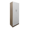Ντουλάπα δίφυλλη Athos pakoworld σε sonoma-λευκή απόχρωση 60x42x180εκ ** Ντουλάπα δίφυλλη Athos pakoworld σε sonoma-λευκή απόχρωση 60x42x180εκ **