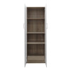 Ντουλάπα δίφυλλη Athos pakoworld σε sonoma-λευκή απόχρωση 60x42x180εκ ** Ντουλάπα δίφυλλη Athos pakoworld σε sonoma-λευκή απόχρωση 60x42x180εκ **
