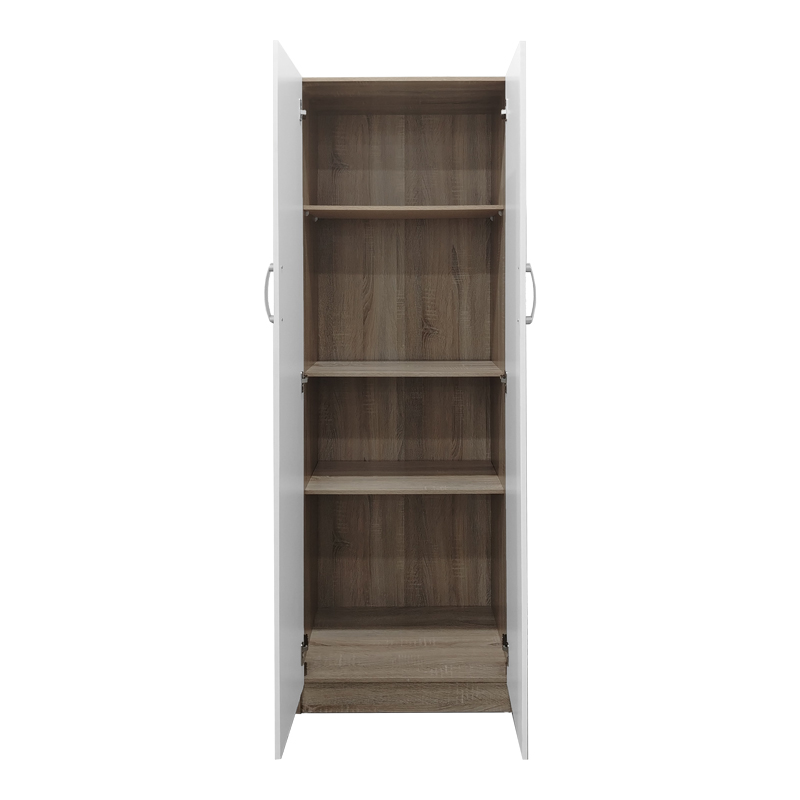 Ντουλάπα δίφυλλη Athos pakoworld σε sonoma-λευκή απόχρωση 60x42x180εκ ** Ντουλάπα δίφυλλη Athos pakoworld σε sonoma-λευκή απόχρωση 60x42x180εκ **