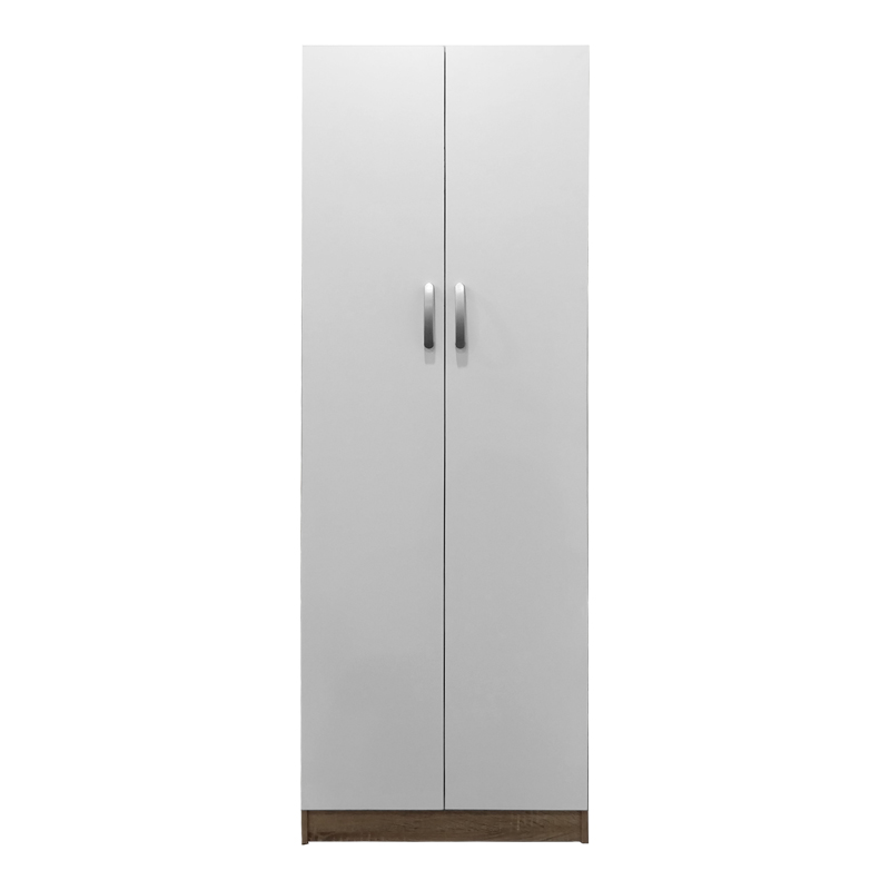 Ντουλάπα δίφυλλη Athos pakoworld σε sonoma-λευκή απόχρωση 60x42x180εκ ** Ντουλάπα δίφυλλη Athos pakoworld σε sonoma-λευκή απόχρωση 60x42x180εκ **