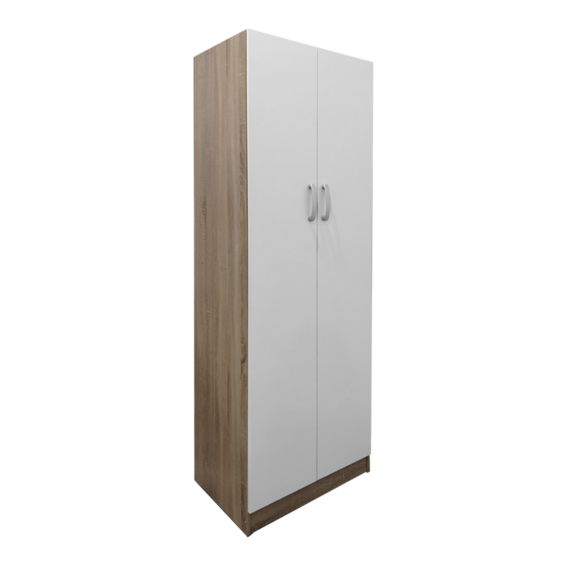 Ντουλάπα δίφυλλη Athos pakoworld σε sonoma-λευκή απόχρωση 60x42x180εκ ** Ντουλάπα δίφυλλη Athos pakoworld σε sonoma-λευκή απόχρωση 60x42x180εκ **