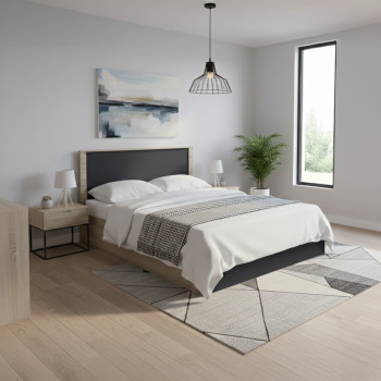 Κρεβάτι Athos pakoworld σε sonoma-ανθρακί απόχρωση 160x200εκ ** Κρεβάτι Athos pakoworld σε sonoma-ανθρακί απόχρωση 160x200εκ **