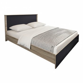 Κρεβάτι Athos pakoworld σε sonoma-ανθρακί απόχρωση 160x200εκ **