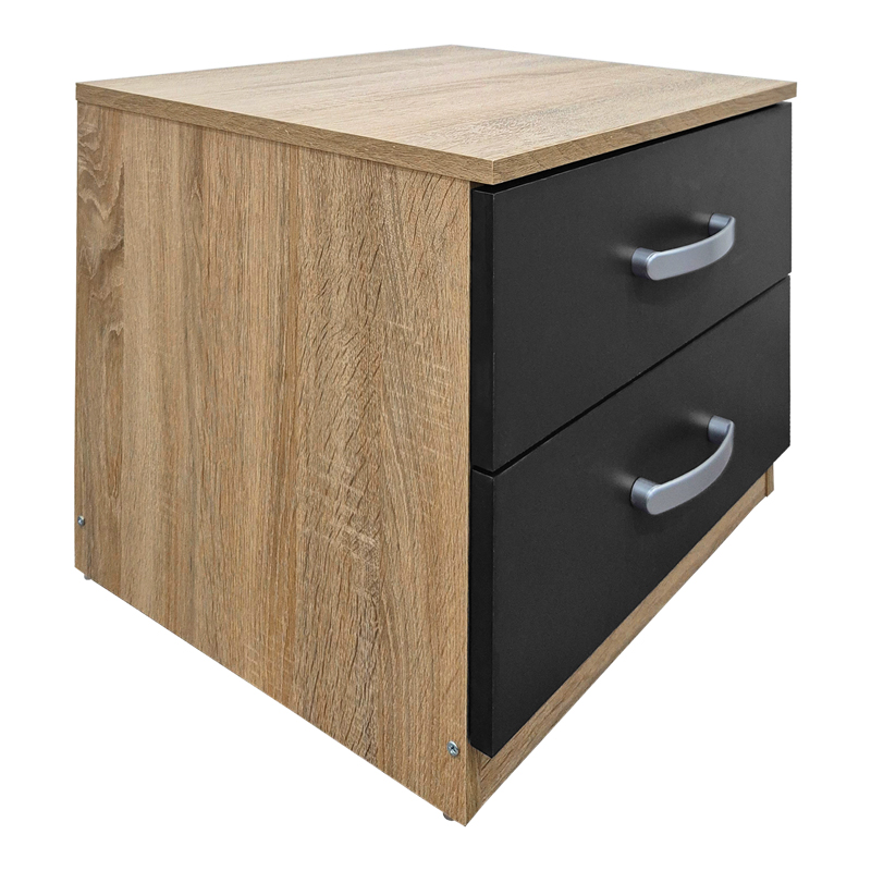 Κομοδίνο Athos pakoworld σε sonoma-ανθρακί απόχρωση 48x40x41.5εκ **