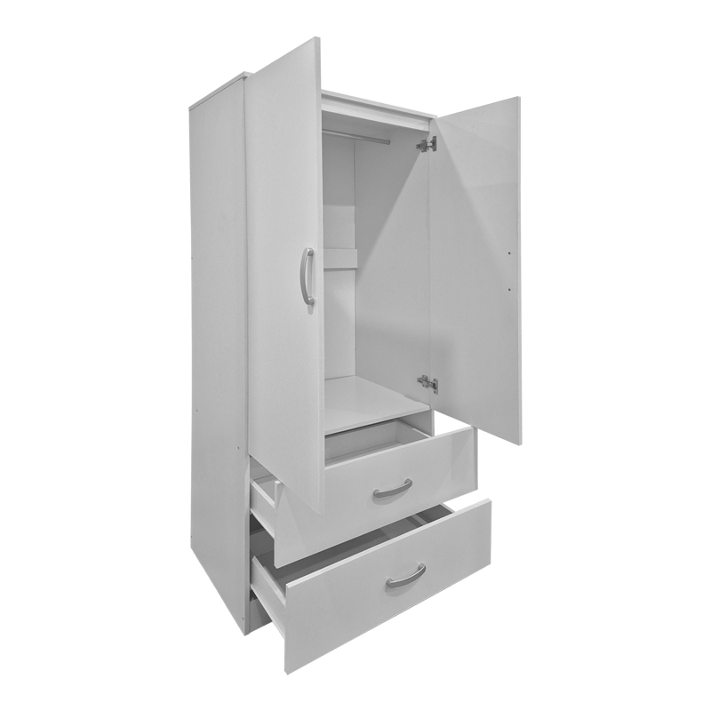 Ντουλάπα δίφυλλη με 2 συρτάρια Alvia pakoworld λευκή 80x51.5x180εκ ** Ντουλάπα δίφυλλη με 2 συρτάρια Alvia pakoworld λευκή 80x51.5x180εκ **