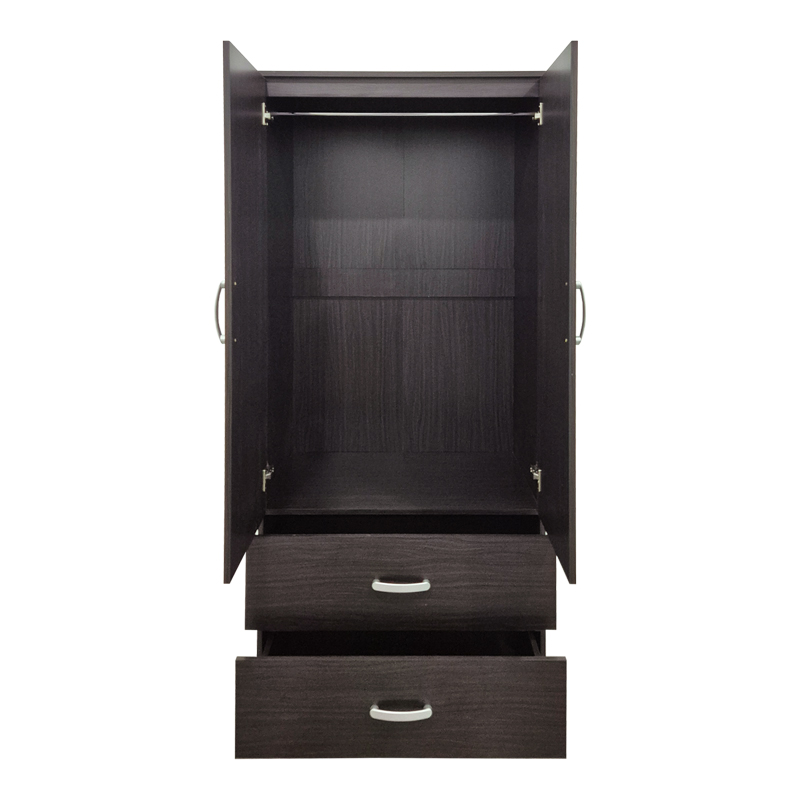 Ντουλάπα δίφυλλη με 2 συρτάρια Alvia pakoworld wenge 80x51.5x180εκ ** Ντουλάπα δίφυλλη με 2 συρτάρια Alvia pakoworld wenge 80x51.5x180εκ **