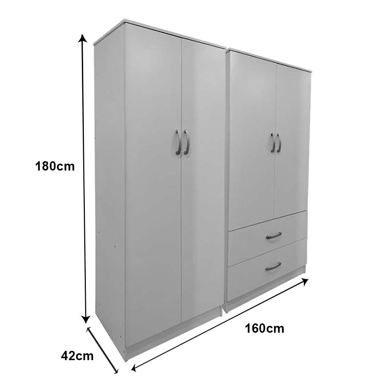 Ντουλάπα τετράφυλλη Athos pakoworld λευκή 160x42x180εκ ** Ντουλάπα τετράφυλλη Athos pakoworld λευκή 160x42x180εκ **