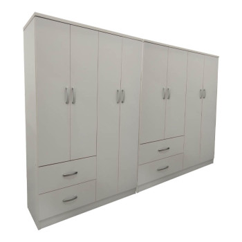 Ντουλάπα οχτάφυλλη Athos pakoworld λευκή 241x42x181εκ ** Ντουλάπα οχτάφυλλη Athos pakoworld λευκή 241x42x181εκ **