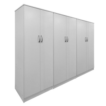 Ντουλάπα εξάφυλλη Athos ΙΙ pakoworld λευκή 240x42x180εκ **