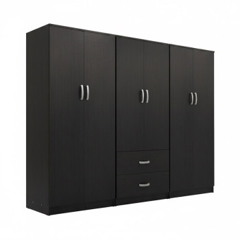 Ντουλάπα εξάφυλλη Athos Ι pakoworld wenge 240x42x180εκ **