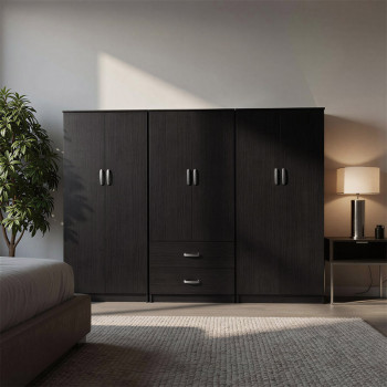 Ντουλάπα εξάφυλλη Athos Ι pakoworld wenge 240x42x180εκ **