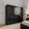 Ντουλάπα εξάφυλλη Athos pakoworld wenge 240x42x180εκ **