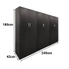 Ντουλάπα εξάφυλλη Athos pakoworld wenge 240x42x180εκ **
