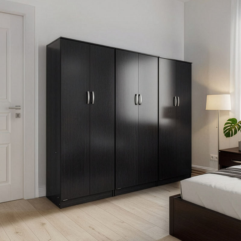 Ντουλάπα εξάφυλλη Athos pakoworld wenge 240x42x180εκ **