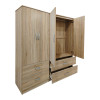 Ντουλάπα τετράφυλλη με συρτάρια Athos pakoworld sonoma 160x42x180εκ **