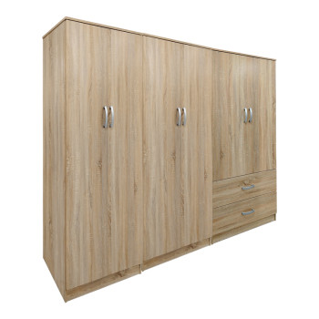 Ντουλάπα εξάφυλλη Athos I pakoworld sonoma 240x42x180εκ **