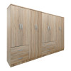 Ντουλάπα οχτάφυλλη Athos pakoworld sonoma 241x42x181εκ **