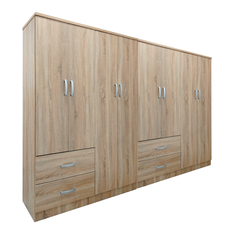 Ντουλάπα οχτάφυλλη Athos pakoworld sonoma 241x42x181εκ **