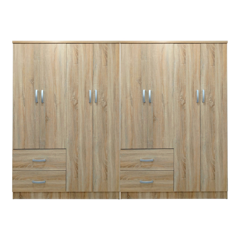 Ντουλάπα οχτάφυλλη Athos pakoworld sonoma 241x42x181εκ **