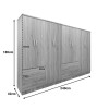 Ντουλάπα οχτάφυλλη Athos pakoworld sonoma 241x42x181εκ **