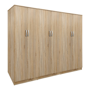 Ντουλάπα εξάφυλλη Athos ΙΙ pakoworld sonoma 240x42x180εκ **