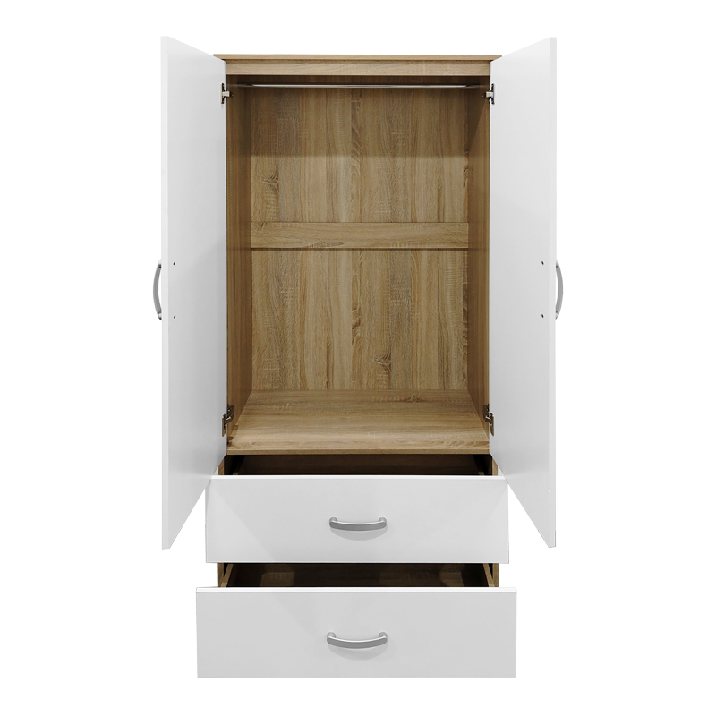 Ντουλάπα εξάφυλλη Athos pakoworld sonoma-λευκή 240x42x180εκ ** Ντουλάπα εξάφυλλη Athos pakoworld sonoma-λευκή 240x42x180εκ **