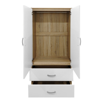 Ντουλάπα εξάφυλλη Athos I pakoworld sonoma-λευκό 240x42x180εκ **