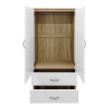 Ντουλάπα εξάφυλλη Athos pakoworld Sonoma-λευκό 200.5x42x180εκ ** Ντουλάπα εξάφυλλη Athos pakoworld Sonoma-λευκό 200.5x42x180εκ **