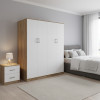 Ντουλάπα τετράφυλλη Athos Ι pakoworld sonoma-λευκό 160x42x180εκ ** Ντουλάπα τετράφυλλη Athos Ι pakoworld sonoma-λευκό 160x42x180εκ **