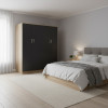 Ντουλάπα τετράφυλλη Athos Ι pakoworld sonoma-ανθρακί 160x42x180εκ ** Ντουλάπα τετράφυλλη Athos Ι pakoworld sonoma-ανθρακί 160x42x180εκ **