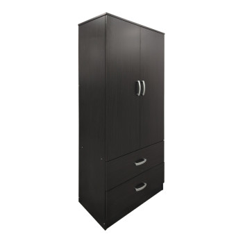 Ντουλάπα εξάφυλλη με πατάρι Athos pakoworld wenge 240x42x240εκ **