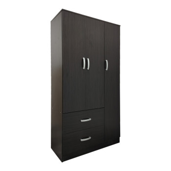 Ντουλάπα πεντάφυλλη με πατάρι Athos pakoworld wenge 170x42x240εκ **