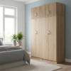 Ντουλάπα τετράφυλλη με πατάρι Athos Ι pakoworld sonoma 160x42x240εκ ** Ντουλάπα τετράφυλλη με πατάρι Athos Ι pakoworld sonoma 160x42x240εκ **
