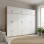 Ντουλάπα εξάφυλλη με πατάρι Athos pakoworld sonoma-λευκή 240x42x240εκ **