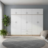 Ντουλάπα εξάφυλλη με πατάρι Athos I pakoworld sonoma-λευκή 240x42x240εκ ** Ντουλάπα εξάφυλλη με πατάρι Athos I pakoworld sonoma-λευκή 240x42x240εκ **
