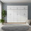 Ντουλάπα εξάφυλλη με πατάρι Athos I pakoworld sonoma-λευκή 240x42x240εκ **