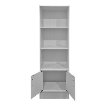 Βιβλιοθήκη Tekaro pakoworld λευκό 57x33x180εκ **