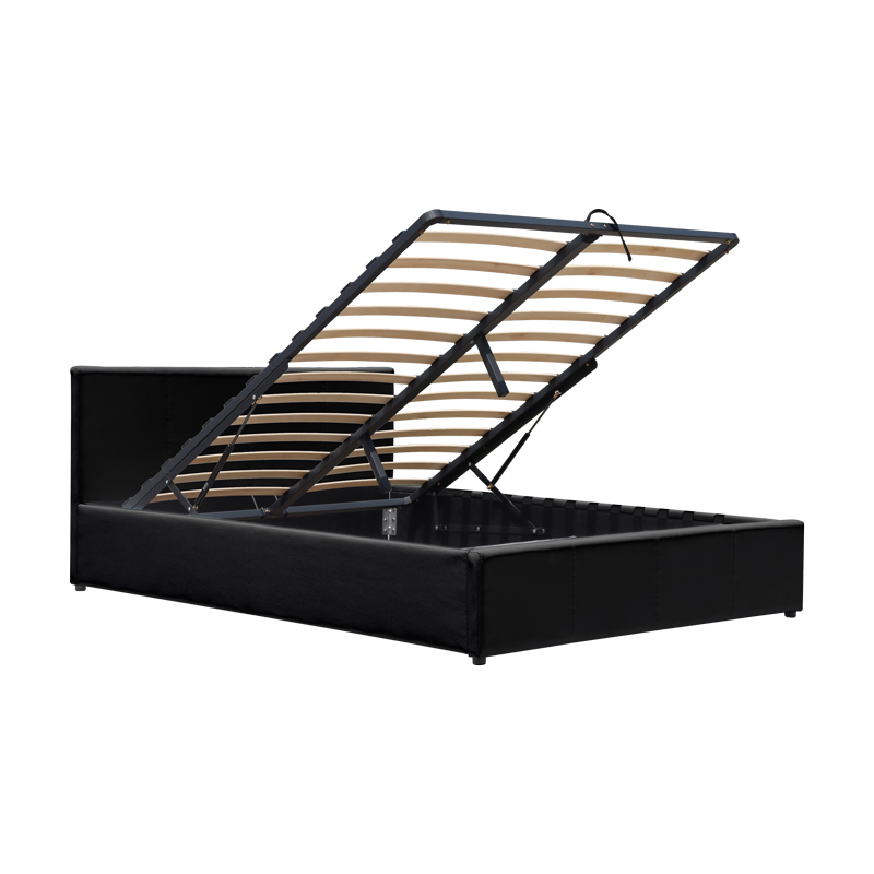 Κρεβάτι Dellia pakoworld με αποθηκευτικό χώρο pu μαύρο 120x200εκ **