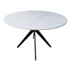 Τραπέζι Orbital pakoworld sintered stone λευκή όψη μαρμάρου με μαύρα μεταλλικά πόδια Φ120x76εκ **