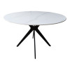 Τραπέζι Orbital pakoworld sintered stone λευκή όψη μαρμάρου με μαύρα μεταλλικά πόδια Φ120x76εκ **