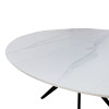 Τραπέζι Orbital pakoworld sintered stone λευκή όψη μαρμάρου με μαύρα μεταλλικά πόδια Φ120x76εκ **