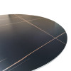 Τραπέζι Orbital pakoworld sintered stone μαύρη όψη μαρμάρου με μαύρα μεταλλικά πόδια Φ120x76εκ **