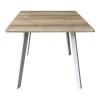 Τραπέζι Squaro pakoworld sonoma mdf με λευκά μεταλλικά πόδια 80x80x75εκ ** Τραπέζι Squaro pakoworld sonoma mdf με λευκά μεταλλικά πόδια 80x80x75εκ **