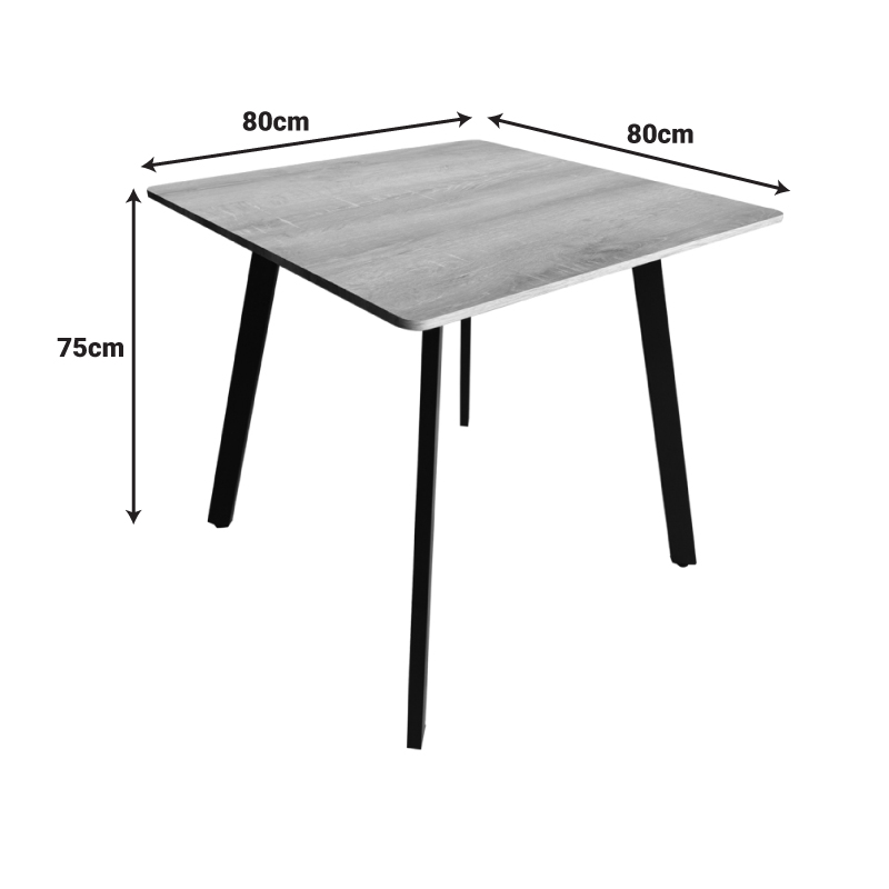 Τραπέζι Squaro pakoworld sonoma mdf με λευκά μεταλλικά πόδια 80x80x75εκ ** Τραπέζι Squaro pakoworld sonoma mdf με λευκά μεταλλικά πόδια 80x80x75εκ **