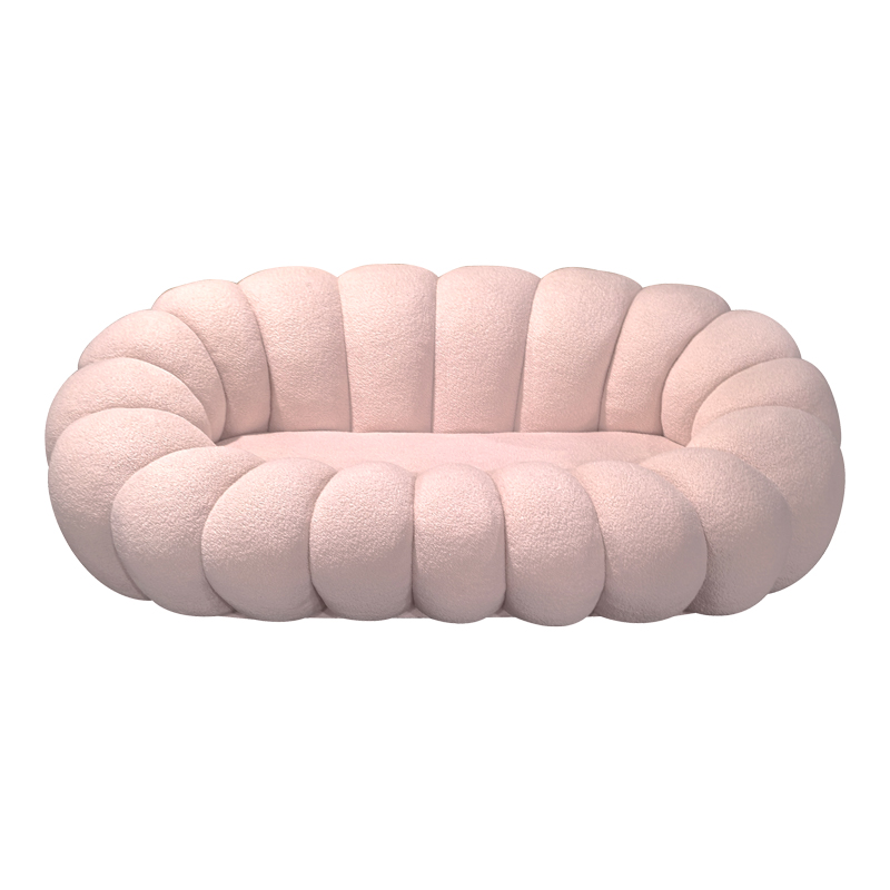 Καναπές Embrace pakoworld μπουκλέ ύφασμα σε ροζ απόχρωση 180x105x65εκ ** Καναπές Embrace pakoworld μπουκλέ ύφασμα σε ροζ απόχρωση 180x105x65εκ **