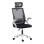 Καρέκλα γραφείου Plymot pakoworld λευκή - mesh μαύρο 48x58x112-122εκ **